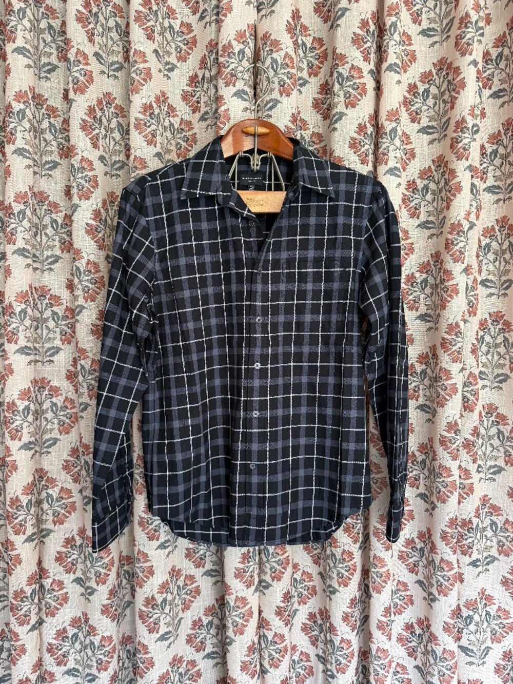 Men's Club Monaco Plaid Button Down Shirt Medium